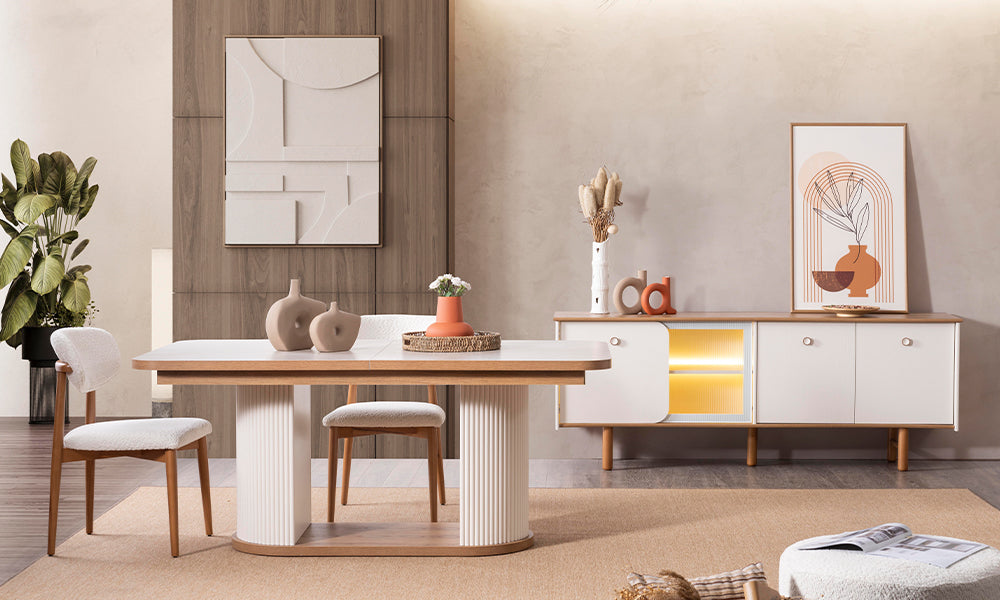 virjin modern yemek odasi takimi