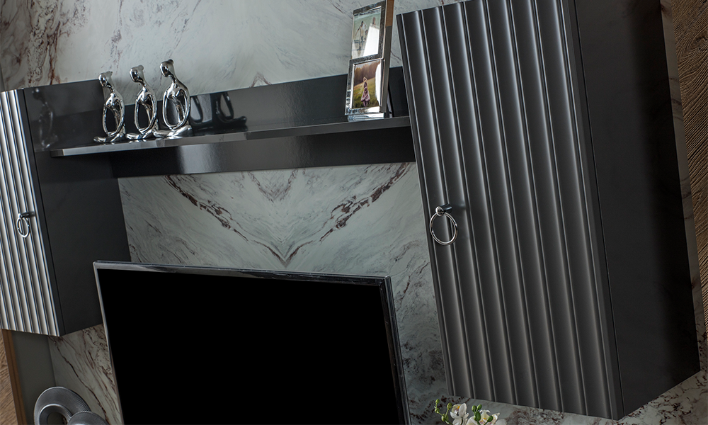 zen antrasit gri modern ust bloklu tv unitesi