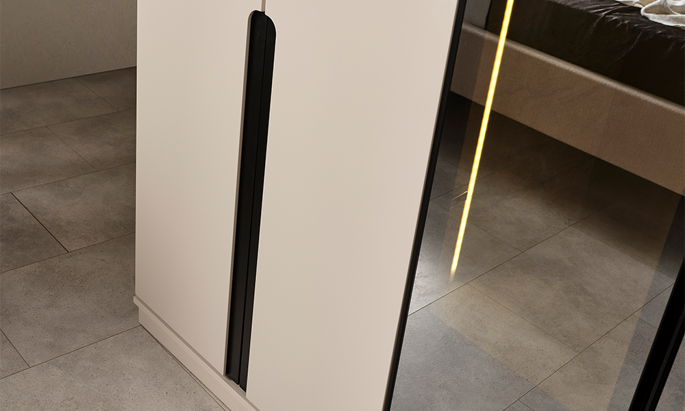 zara siyah modern 6 kapakli gardirop