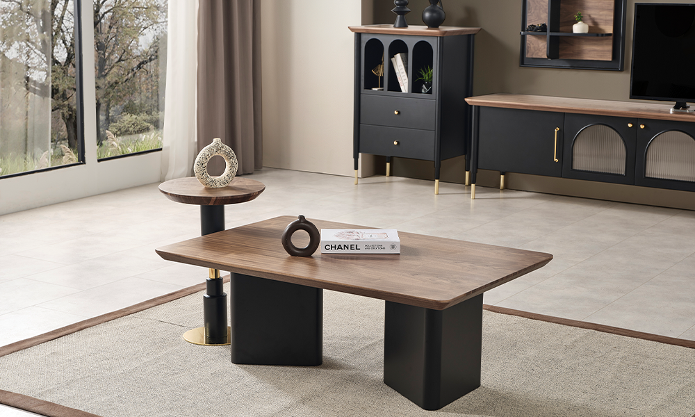 yildiz siyah modern orta sehpa