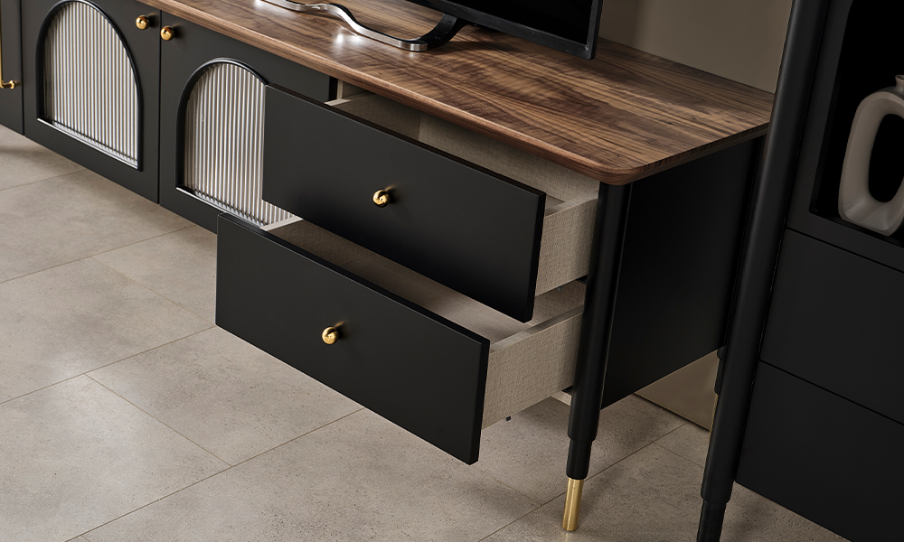 yildiz siyah modern ust bloklu tv unitesi