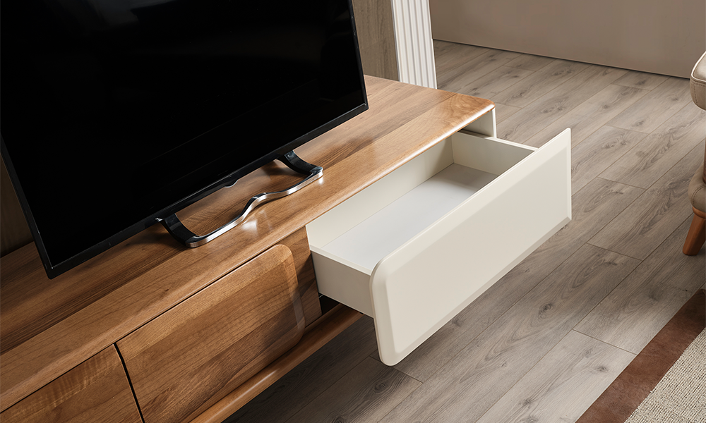 retro modern ahsap ayakli tv unitesi