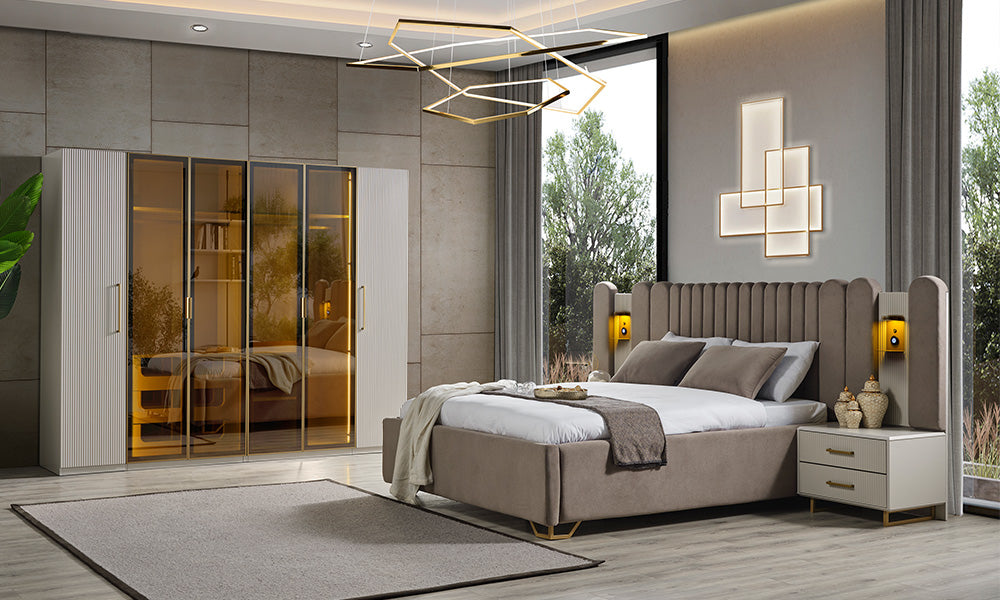gold line modern yatak odasi takimi