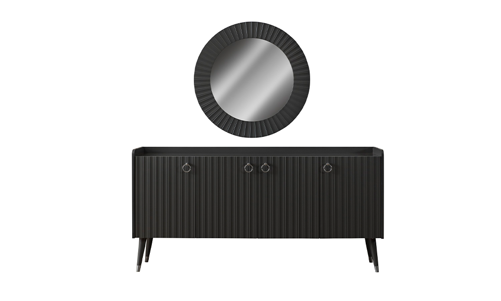 zen antrasit gri modern ahsap ayakli konsol