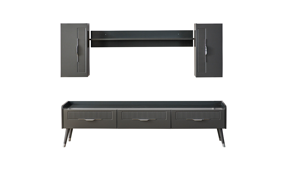 tesla antrasit modern ust bloklu tv unitesi