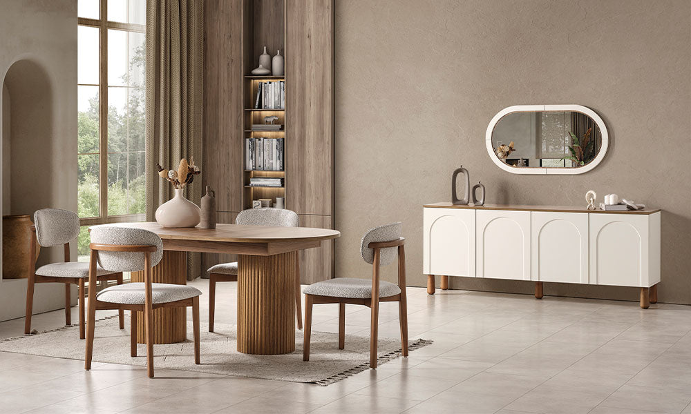 mode bohem acilabilir yemek odasi takimi