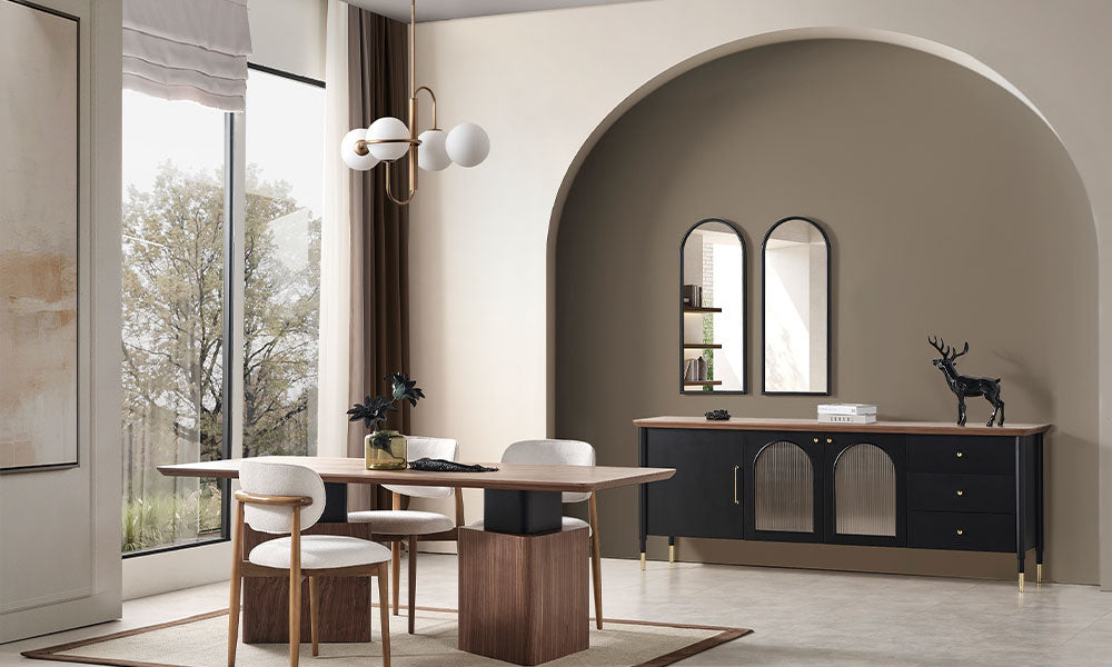 yildiz siyah modern sabit yemek odasi takimi