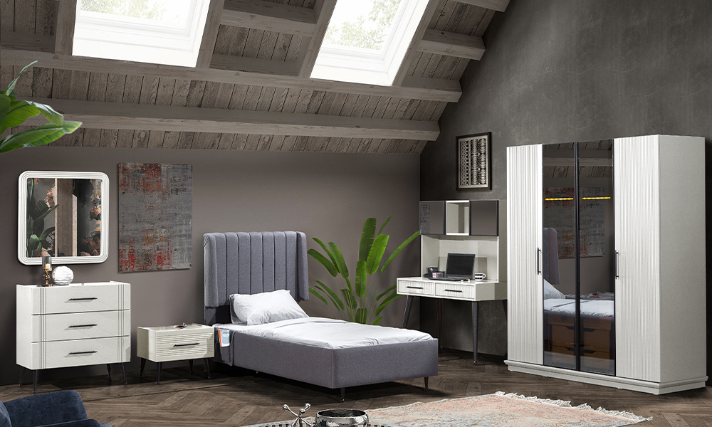 asil krem modern 4 kapakli genc odasi takimi