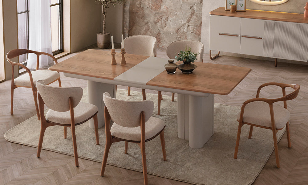 serenity modern yemek odasi takimi