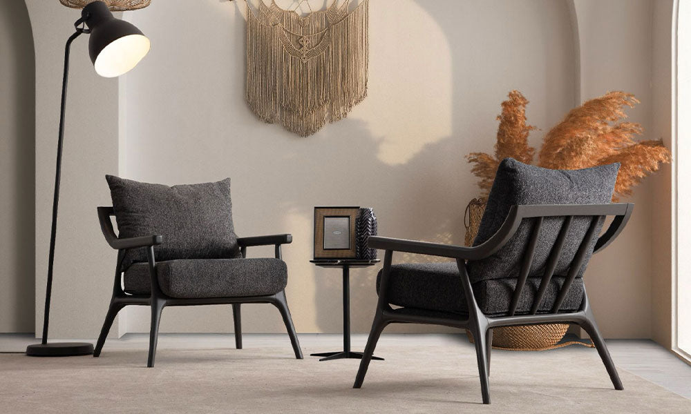 boss modern ahsap ayakli koltuk takimi