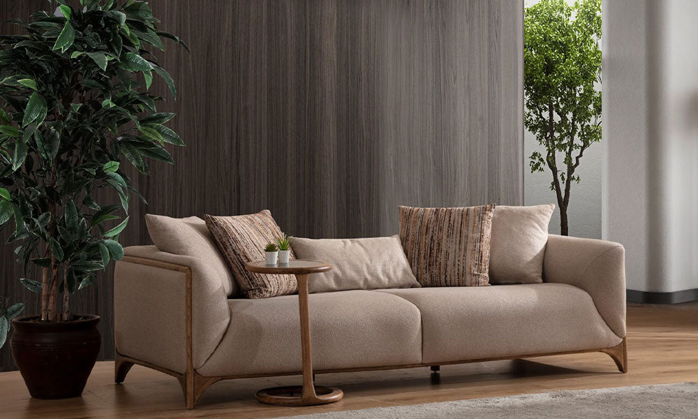 boss modern ahsap ayakli koltuk takimi