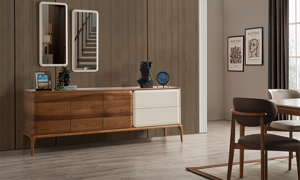 retro modern sabit yemek odasi takimi