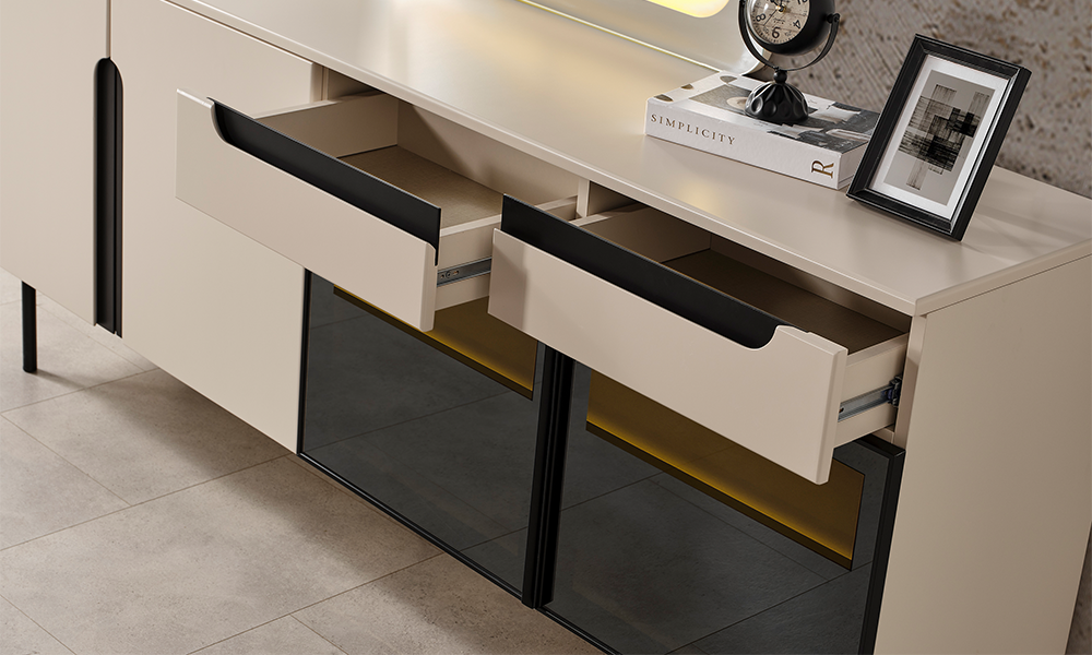 zara siyah modern metal ayakli konsol