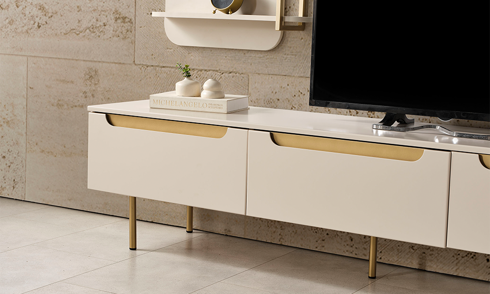 zara gold modern ust bloklu tv unitesi