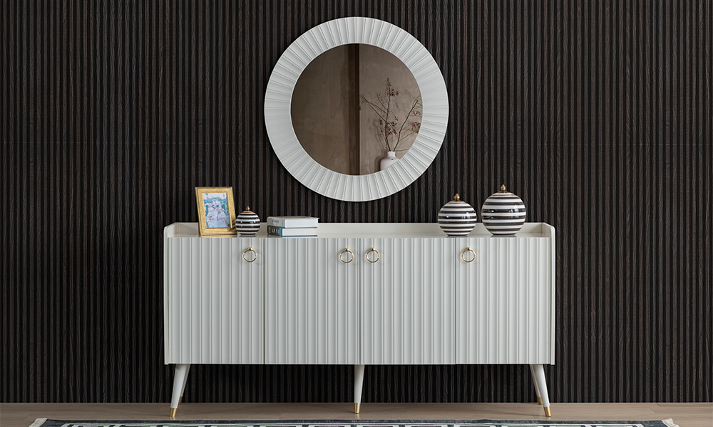 zen aytasi gri modern ahsap ayakli konsol