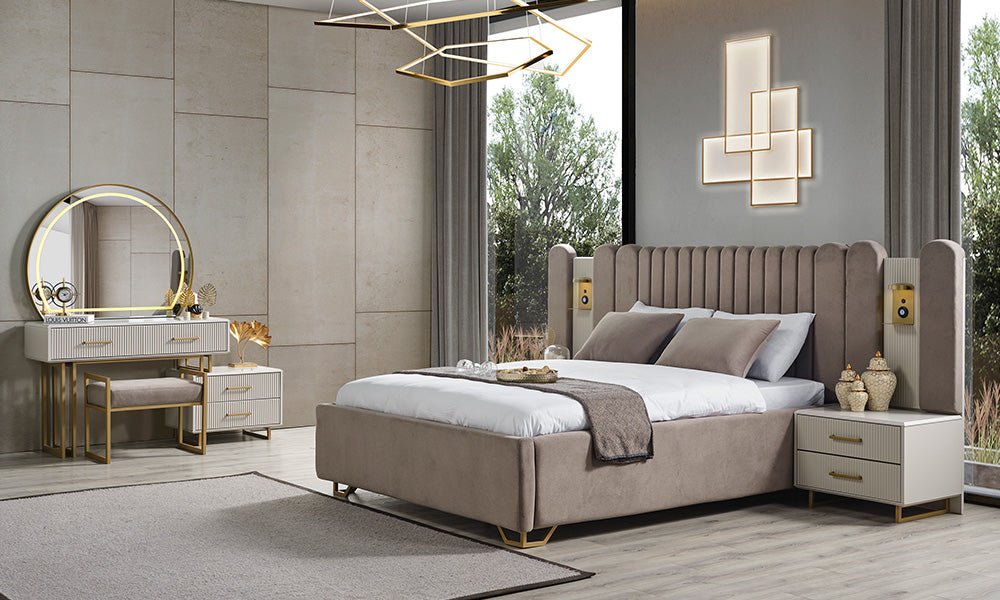 gold line modern yatak odasi takimi