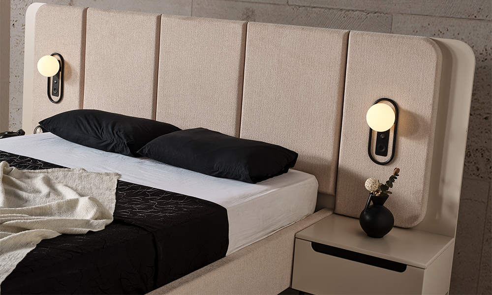 zara siyah modern kendinden bazali karyola