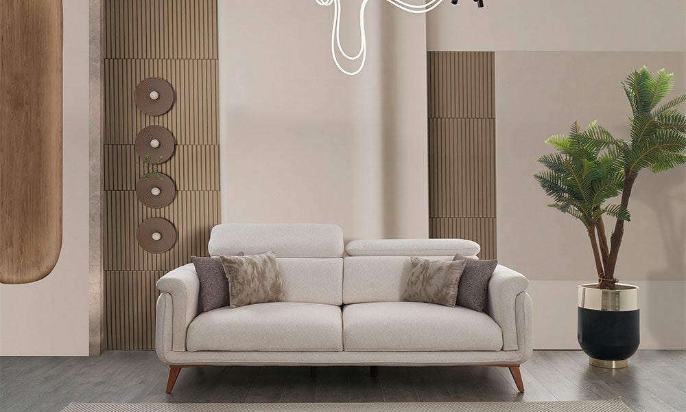 relax modern ahsap ayakli uclu koltuk