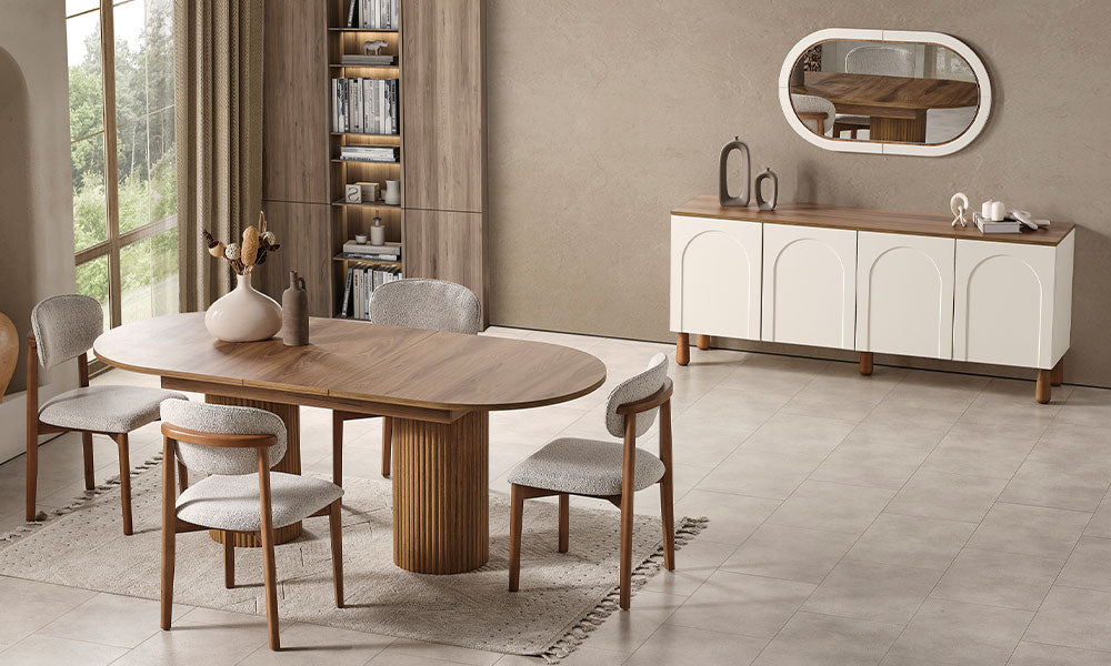 mode bohem acilabilir yemek odasi takimi