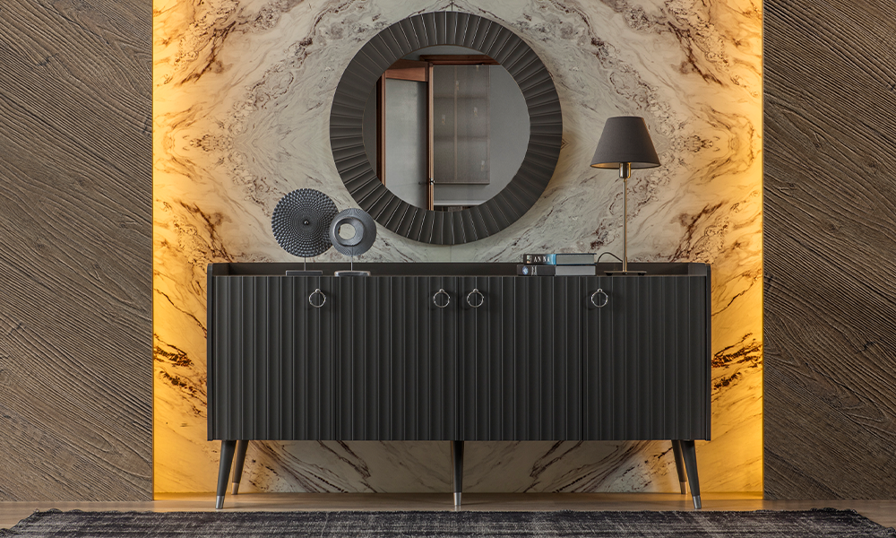 zen antrasit gri modern acilabilir yemek odasi takimi