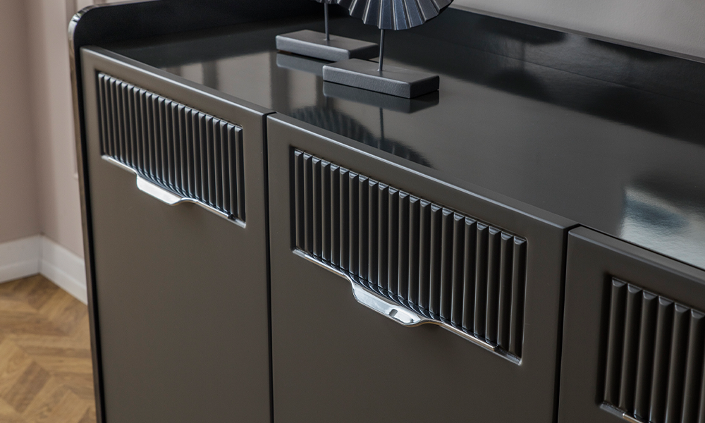 tesla antrasit modern acilabilir yemek odasi takimi