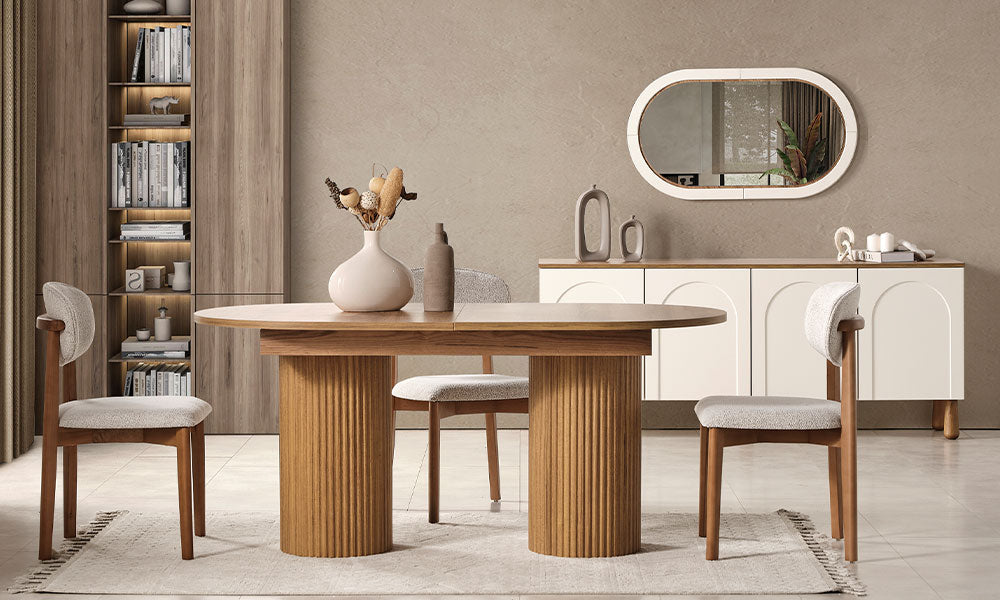 mode bohem acilabilir yemek odasi takimi