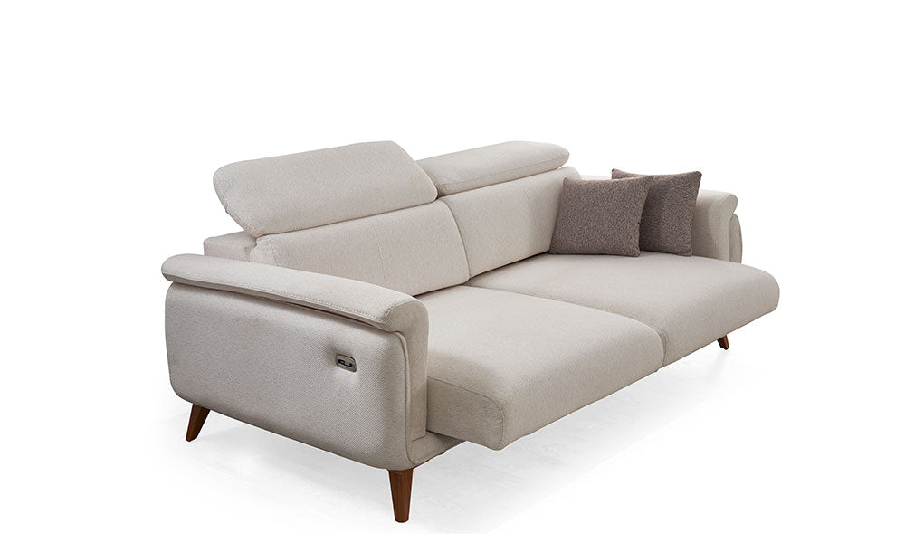 relax modern ahsap ayakli uclu koltuk
