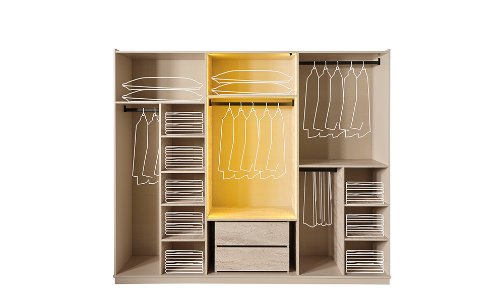 zara gold modern 6 kapakli gardirop