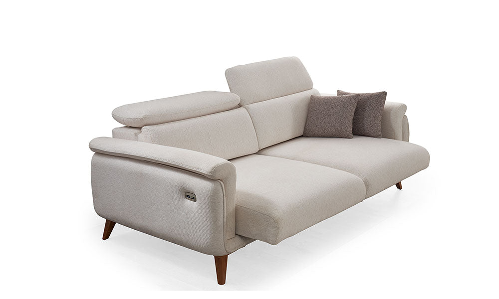 relax modern ahsap ayakli uclu koltuk