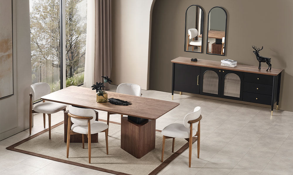 yildiz siyah modern sabit yemek odasi takimi