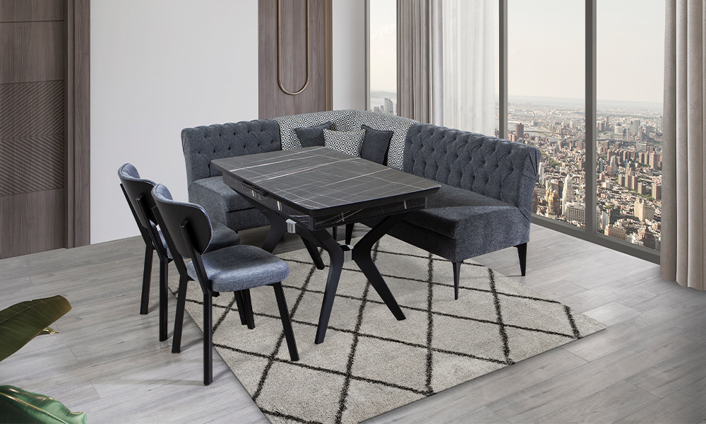 katar mavi modern ekbank kose koltuk takimi
