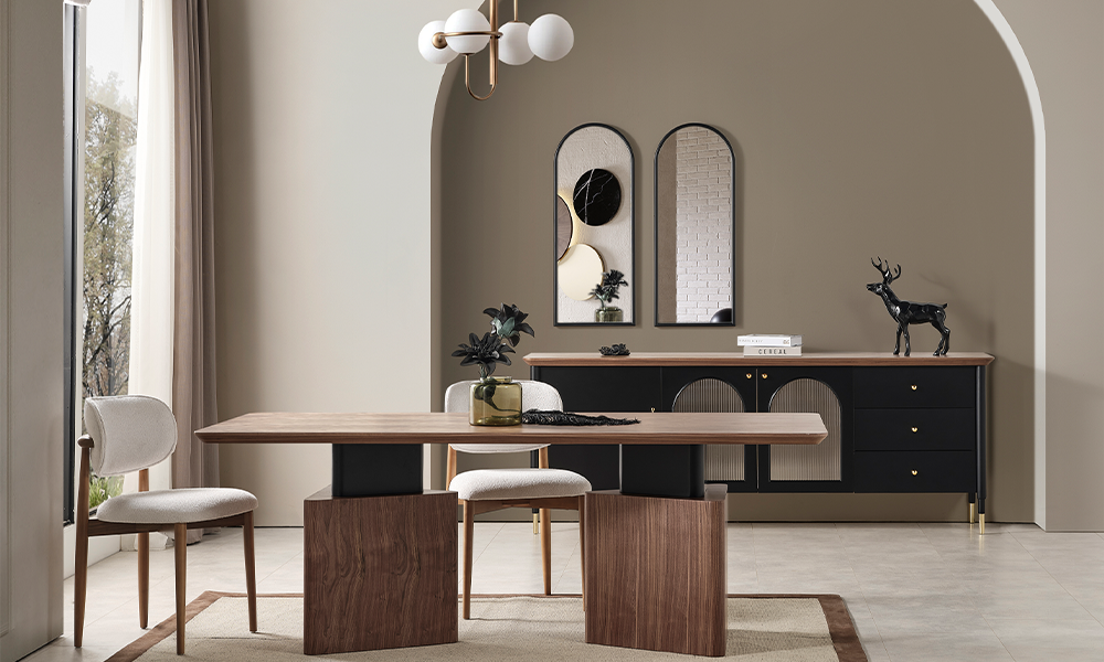 yildiz siyah modern sabit yemek odasi takimi