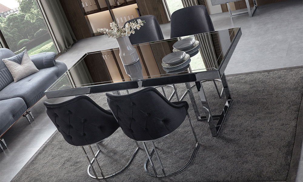 maserati modern metal ayakli yemek masasi