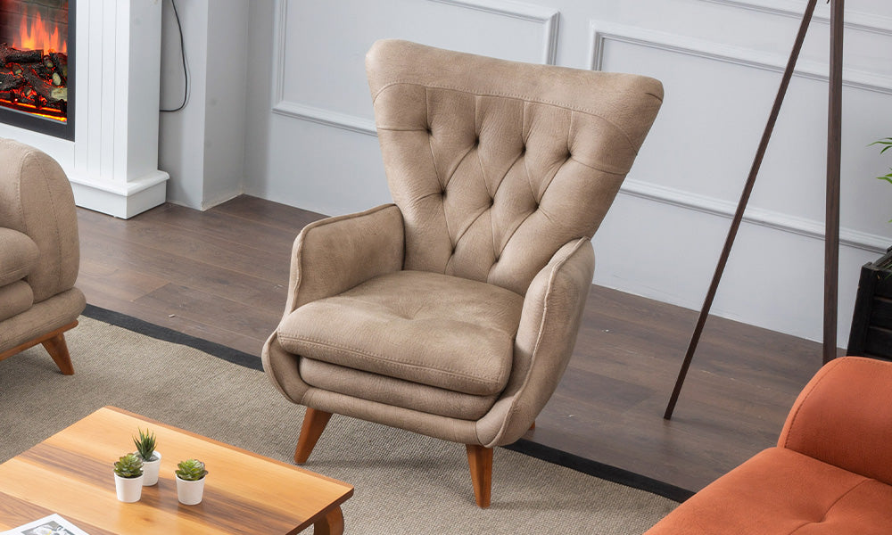 bali chester ahsap ayakli berjer