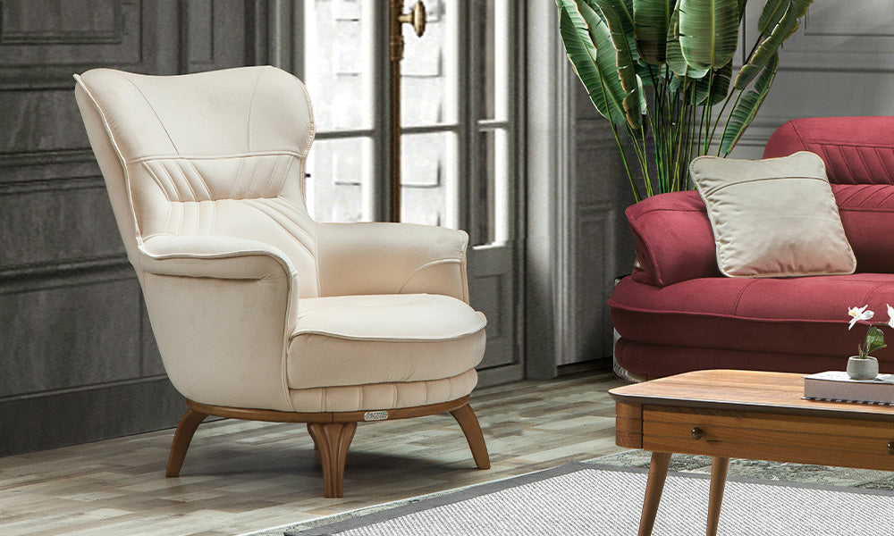 ferah modern ahsap ayakli berjer