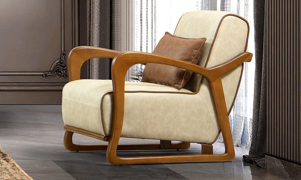 serenit modern ahsap ayakli berjer