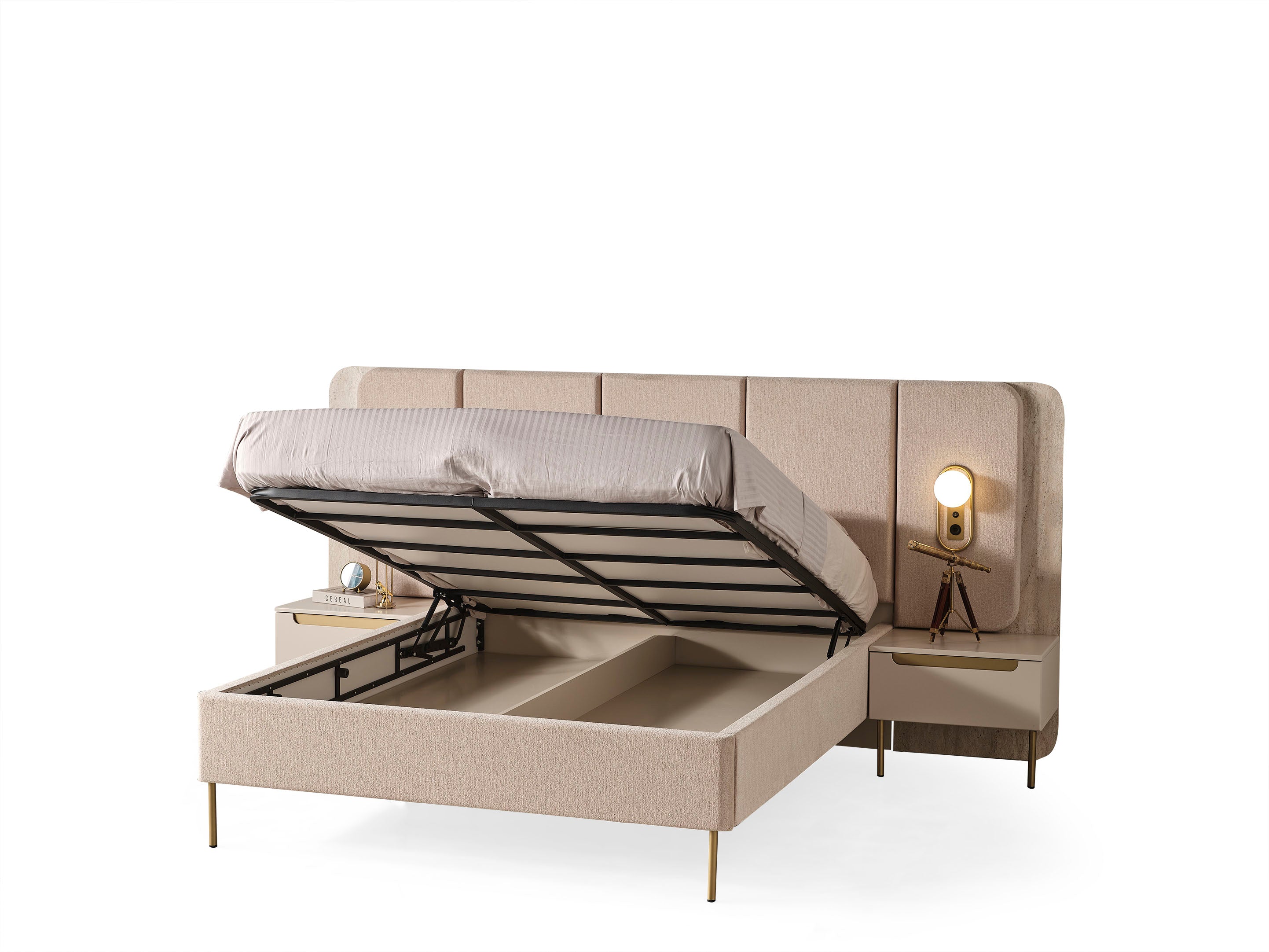 zara gold modern kendinden bazali karyola