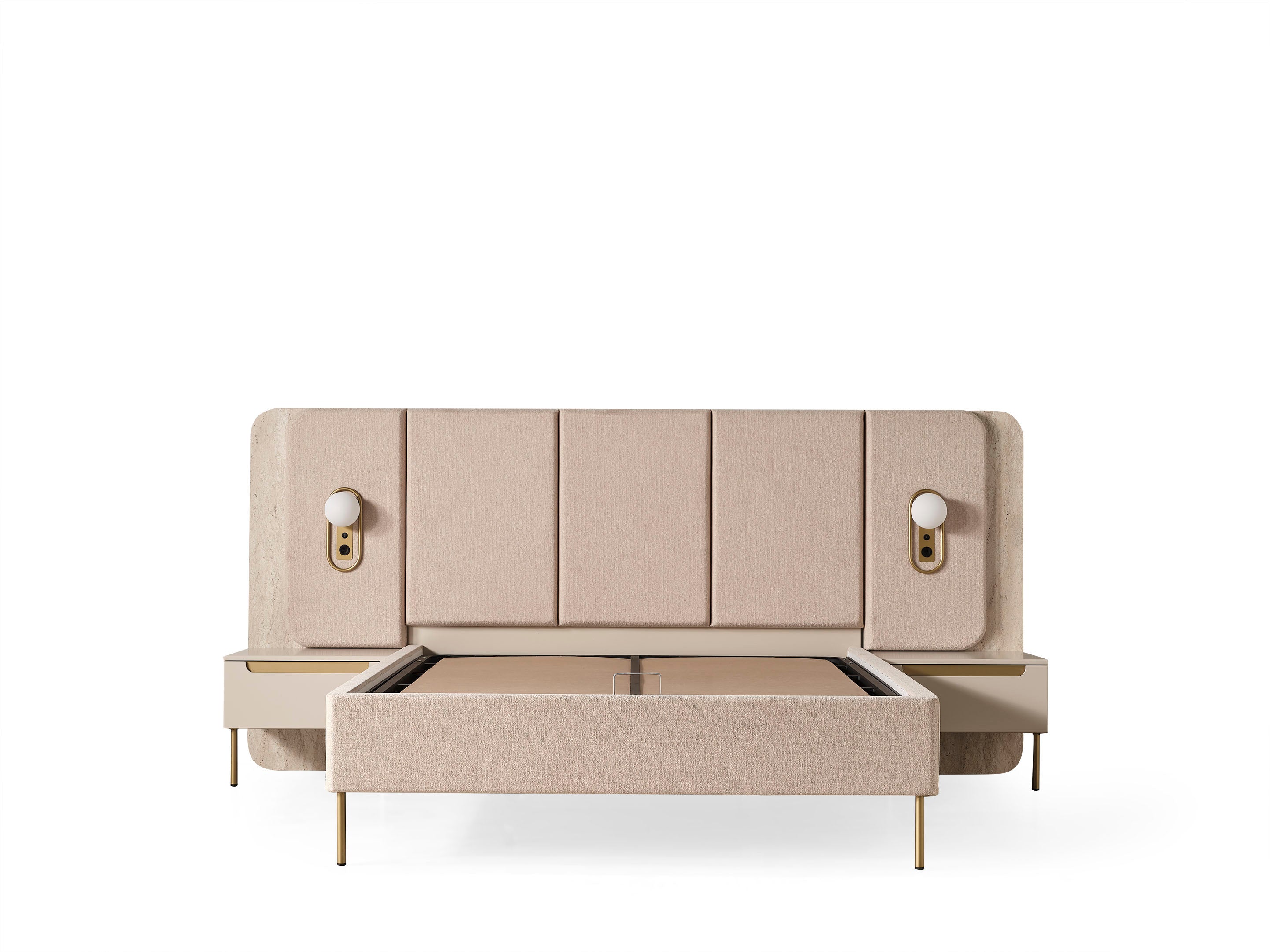 zara gold modern kendinden bazali karyola