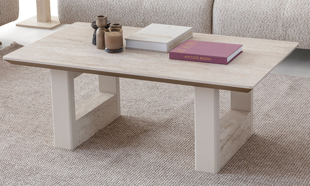 Armonia Modern Orta Sehpa, MDF yapısı, sade hatları ve geniş üst yüzeyiyle modern salon dekorasyonunda ürün görünümü