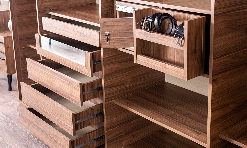 liva ceviz modern 6 kapakli gardirop