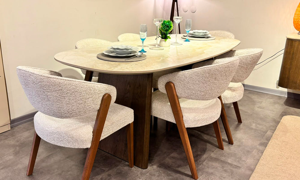 Calista Modern Seramik Yemek Odası Takımı