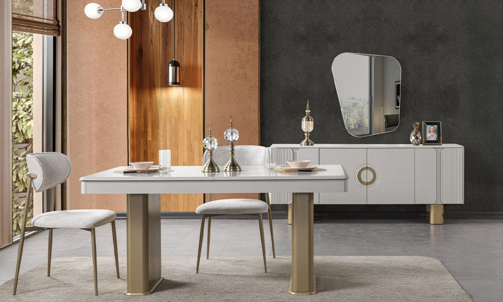 modern gold detayı inegöl yemek odası takımı