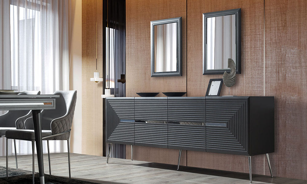 gokce antrasit yemek odasi takimi