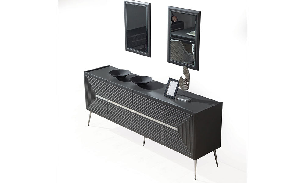 gokce antrasit yemek odasi takimi