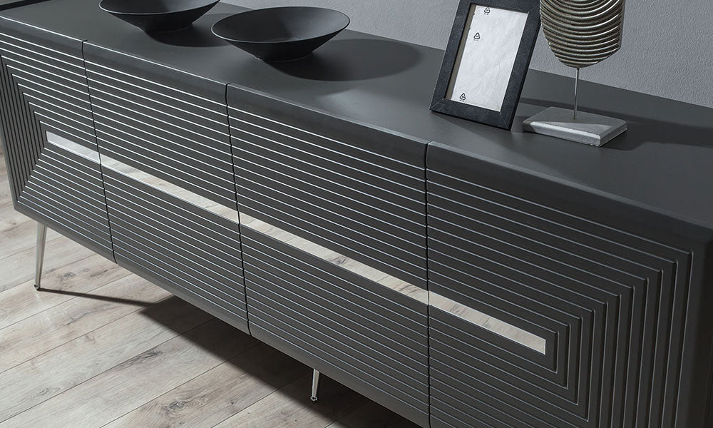 gokce antrasit yemek odasi takimi