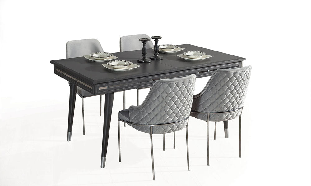 gokce antrasit yemek odasi takimi