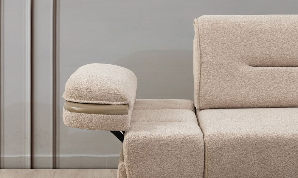 Sandıklı bej renkli Marsilya Modern Koltuk'un geniş depolama alanını gösteren detaylı görünüm.