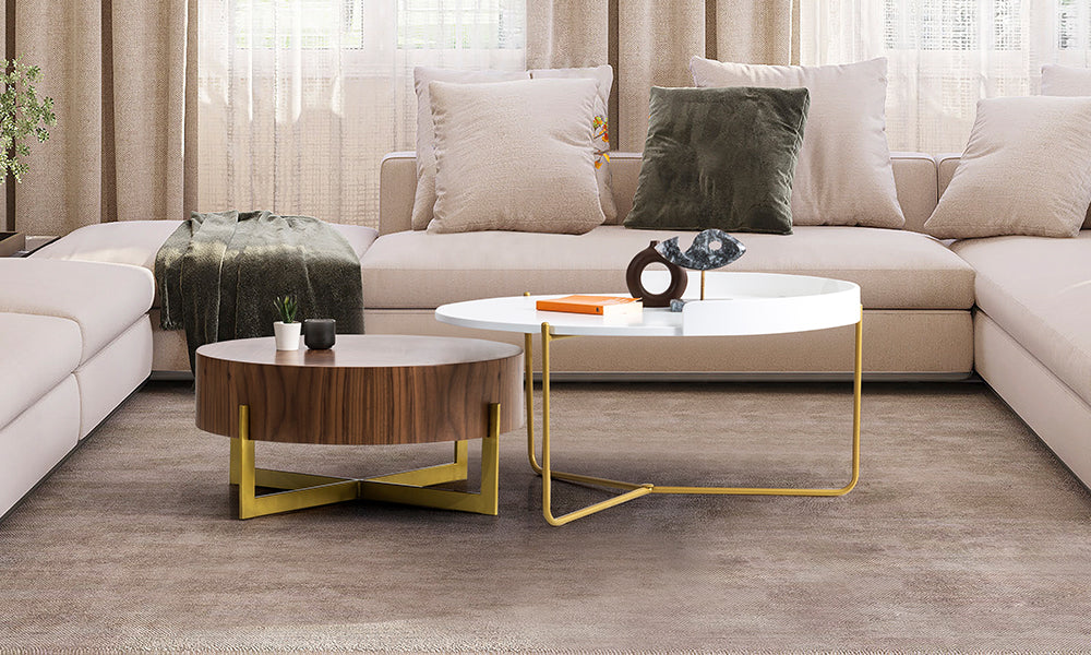 pera 2li yuvarlak orta sehpa