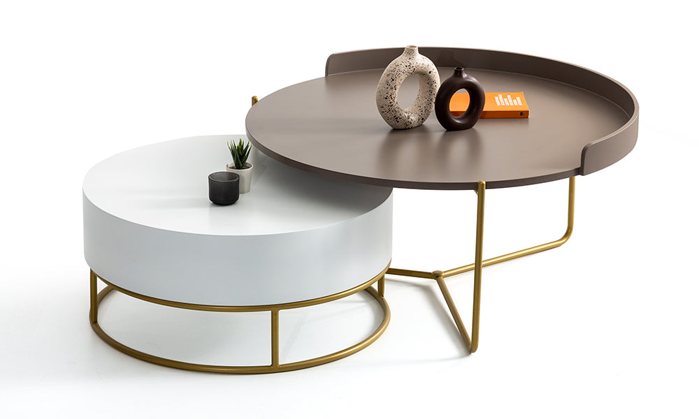 pera 2li yuvarlak orta sehpa