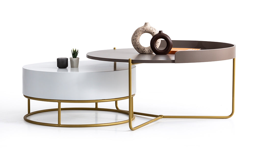 pera 2li yuvarlak orta sehpa